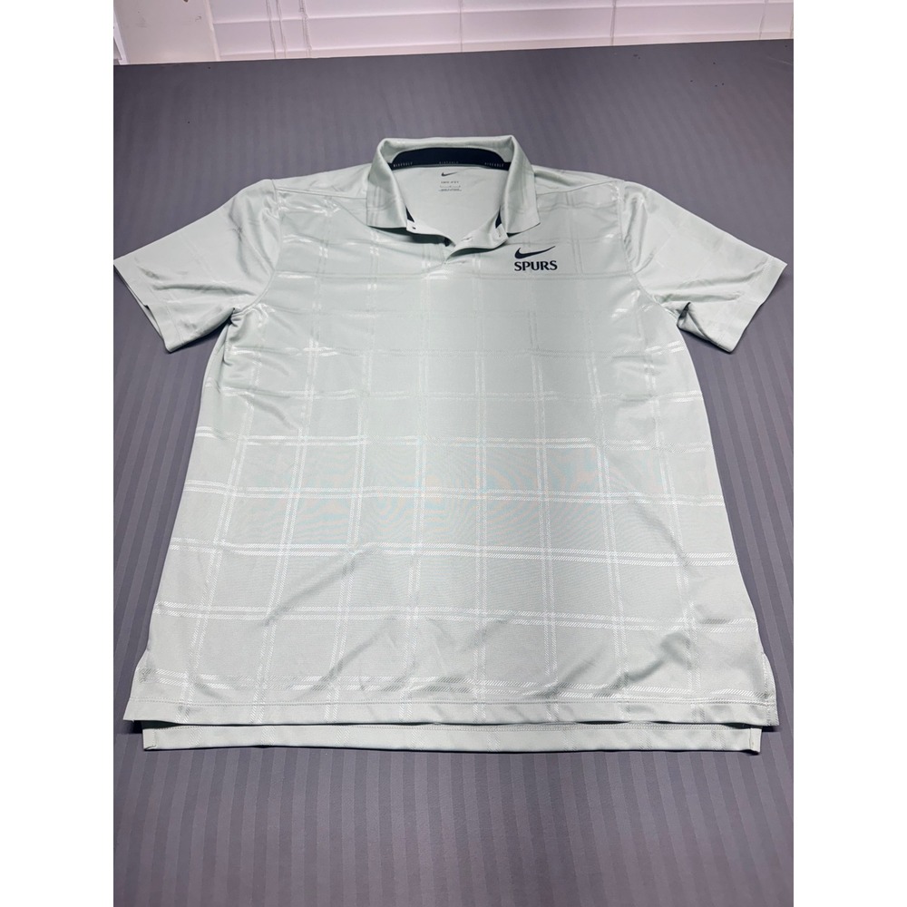 Nike Golf San Antonio Spurs Dri-FIT Polo Shirt Mens L Green Grid NBA Basketball